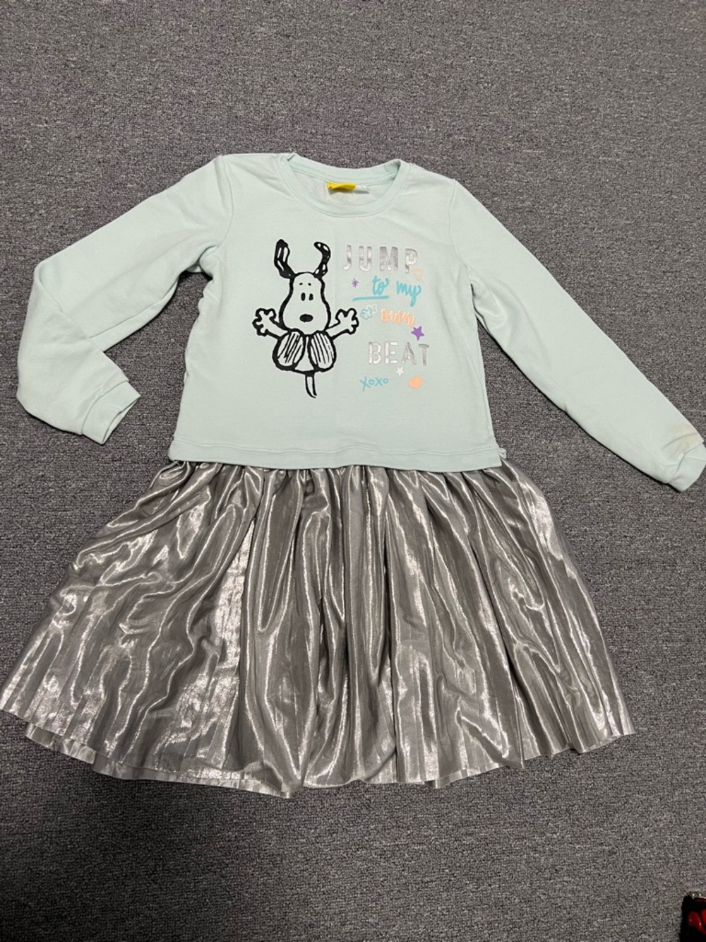 Peanuts Mint Green and Sliver Snoopy Sweatshirt dress
